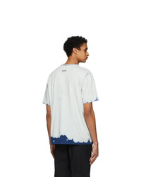 MSGM Grey And Navy Bleached Effect T Shirt