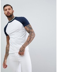 ASOS DESIGN Relaxed Fit Raglan T Shirt With Contrast Tipping Neck