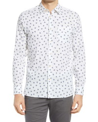 Ted Baker London Costar Floral Print Stretch Button Up Shirt
