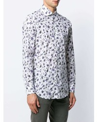 Etro Floral Print Cutaway Collar Shirt