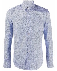 Canali Floral Print Fitted Shirt