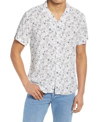 Benson Tropical Floral Print Button Up Camp Shirt