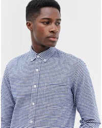 J.Crew Mercantile Flex Slim Fit Gingham Check Oxford Shirt In Bluewhite