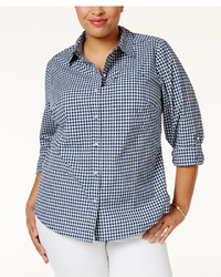 Karen Scott Plus Size Gingham Shirt Only At Macys