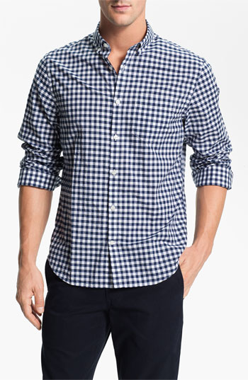 Bonobos Ging Crosby Gingham Standard Fit Sport Shirt Navy Large | Where ...