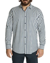 Johnny Bigg Samuel Check Cotton Button Up Shirt In Navy At Nordstrom