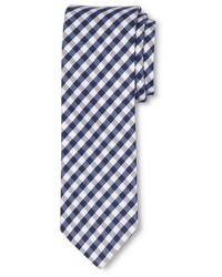 White and Navy Gingham Tie