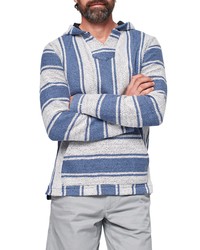 Faherty Cascade Stripe Cotton Hoodie In Cream With Blue Stripe At Nordstrom
