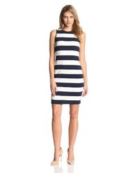 White and Navy Horizontal Striped Bodycon Dresses for Women | Lookastic