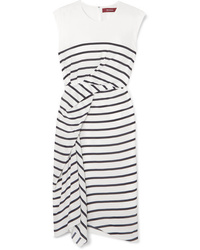 Sies Marjan Anita Asymmetric Striped Silk Dress