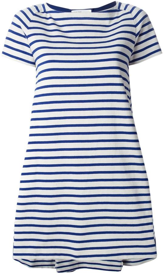 blue and white striped t shirt dress