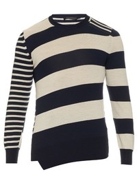 Alexander McQueen Contrast Stripe Wool Knit Sweater