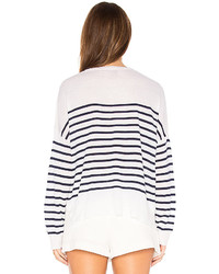 Sundry Patches Crew Neck Pullover In White