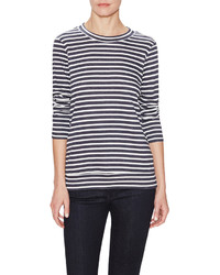 Striped French Terry Pullover Top