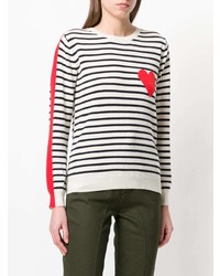 Chinti & Parker Striped Heart Printed Sweater