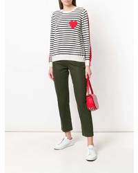 Chinti & Parker Striped Heart Printed Sweater