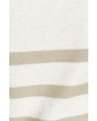 Caslon Three Quarter Sleeve Stripe Cotton Sweater