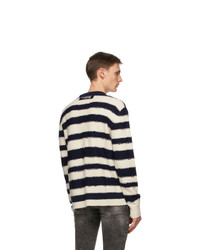 Diesel White And Navy K Brodie Sweater