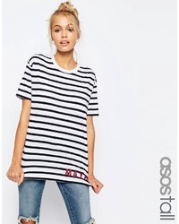 Asos Tall Asos Tall T Shirt In Stripe With Maybe Print