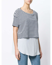 Fay Cropped Striped T Shirt