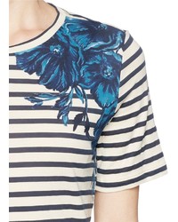 Nobrand Hanna Nautical Stripe Flower Print T Shirt