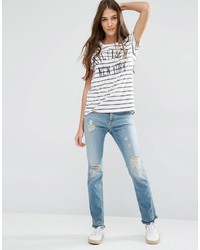 Tommy Hilfiger Hilfiger Denim Striped Logo T Shirt