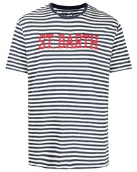 MC2 Saint Barth Logo Embroidered Striped T Shirt