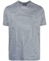Paul & Shark Logo Patch Stripe Print T Shirt