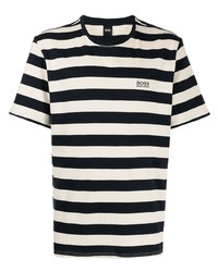 BOSS Logo Print Stripe T Shirt