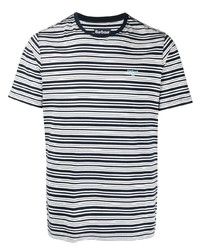 Barbour Logo Print Striped T Shirt