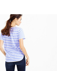 J.Crew Mixed Stripe Vintage Cotton T Shirt With Rounded Hem