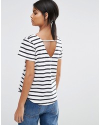 Selected Natali Striped T Shirt With Scoop Back