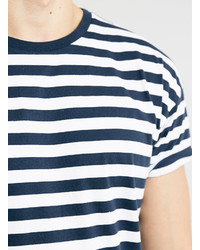 Topman Navy Striped Roller T Shirt