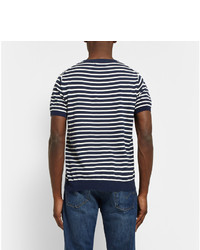 Beams Plus Striped Knitted Cotton T Shirt