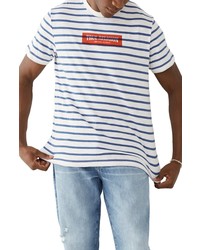 True Religion Brand Jeans Stripe Logo T Shirt