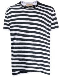 Maison Flaneur Striped Asymmetric Hem T Shirt