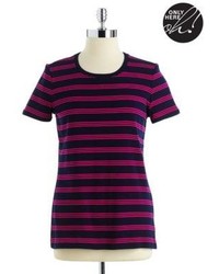 Lord & Taylor Striped Cotton Tee