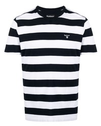 Barbour Striped Logo Patch T Shirt