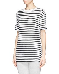 Alexander Wang T By Stripe Linen Blend Jersey T Shirt