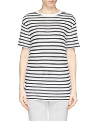Alexander Wang T By Stripe Linen Blend Jersey T Shirt