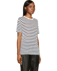 Alexander Wang T By White Navy Striped T Shirt