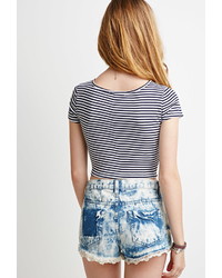 Forever 21 Striped Rib Knit Top