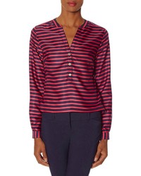 The Limited Striped Henley Blouse
