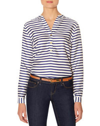 The Limited Striped Henley Blouse