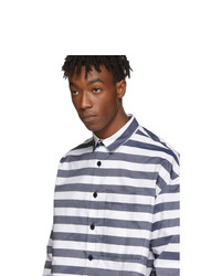 Sunnei Blue And White Stripes Shirt