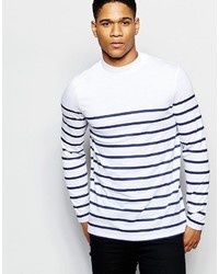 Asos Brand Stripe Long Sleeve T Shirt With Turtleneck