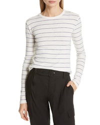 Vince Chalk Stripe Fitted Crewneck Tee
