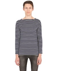 Saint Laurent Long Sleeve Striped Cotton T Shirt