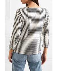 Chinti and Parker Printed Striped Organic Cotton Jersey Top