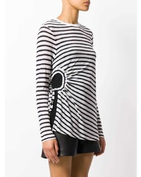 T by Alexander Wang Striped Cut Out Top